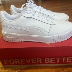 Women’s Puma Carina 2.0 White Leather Sneakers